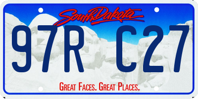 SD license plate 97RC27