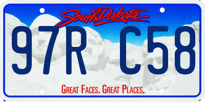 SD license plate 97RC58