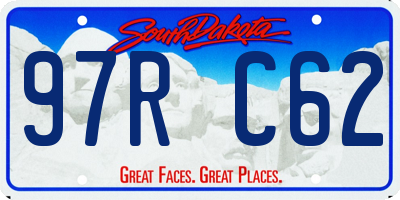 SD license plate 97RC62