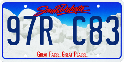 SD license plate 97RC83