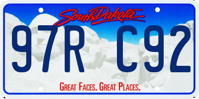 SD license plate 97RC92