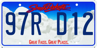 SD license plate 97RD12