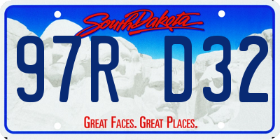 SD license plate 97RD32