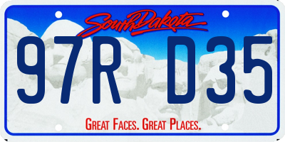 SD license plate 97RD35