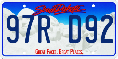 SD license plate 97RD92