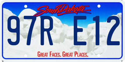 SD license plate 97RE12