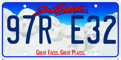 SD license plate 97RE32