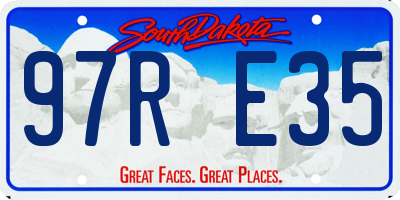 SD license plate 97RE35