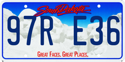 SD license plate 97RE36