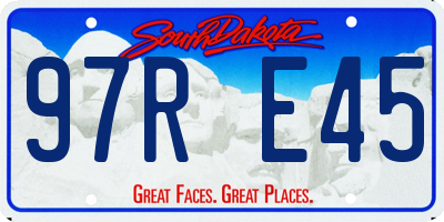 SD license plate 97RE45