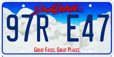 SD license plate 97RE47