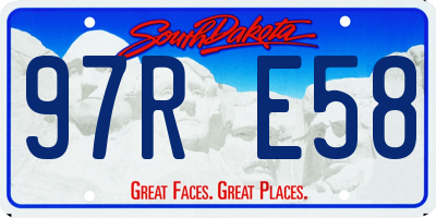 SD license plate 97RE58