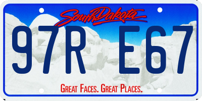 SD license plate 97RE67