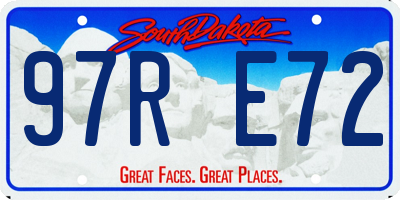 SD license plate 97RE72