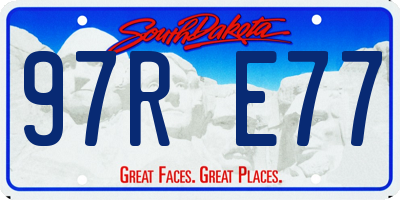 SD license plate 97RE77