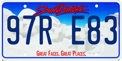 SD license plate 97RE83