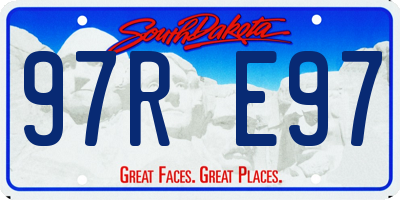 SD license plate 97RE97