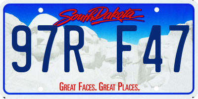 SD license plate 97RF47