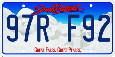 SD license plate 97RF92