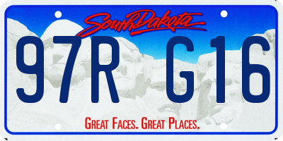 SD license plate 97RG16