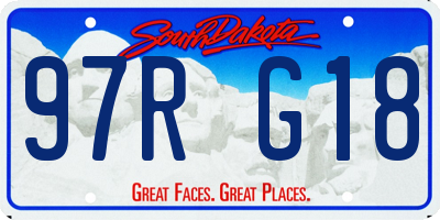 SD license plate 97RG18