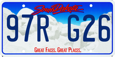 SD license plate 97RG26