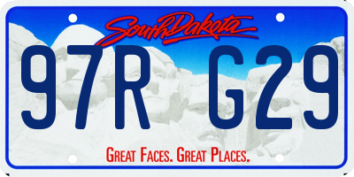 SD license plate 97RG29