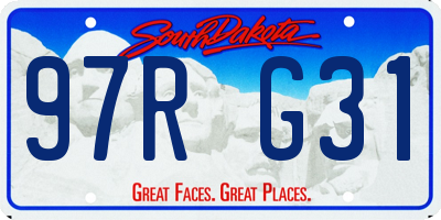 SD license plate 97RG31