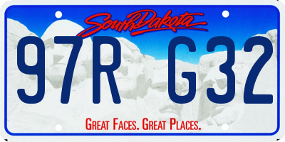 SD license plate 97RG32