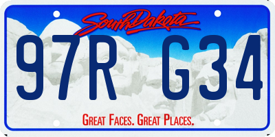 SD license plate 97RG34