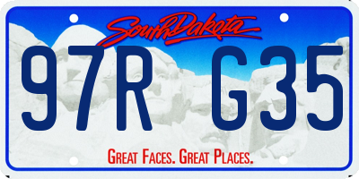 SD license plate 97RG35