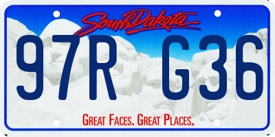SD license plate 97RG36