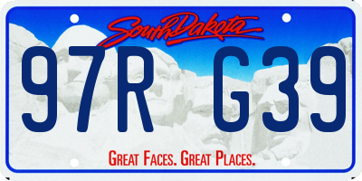 SD license plate 97RG39