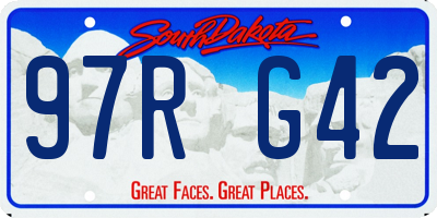 SD license plate 97RG42