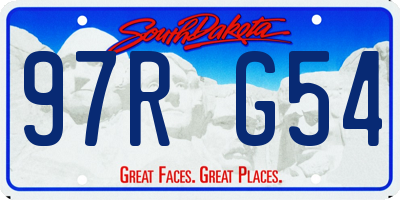 SD license plate 97RG54