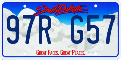 SD license plate 97RG57