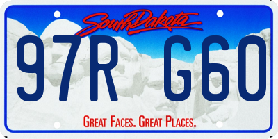 SD license plate 97RG60