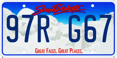 SD license plate 97RG67