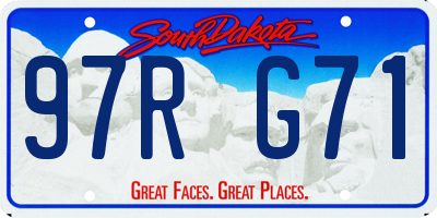 SD license plate 97RG71