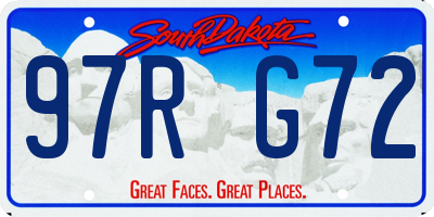 SD license plate 97RG72
