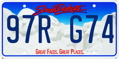 SD license plate 97RG74