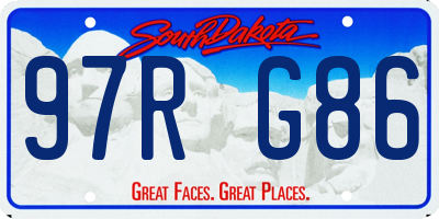 SD license plate 97RG86