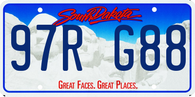 SD license plate 97RG88