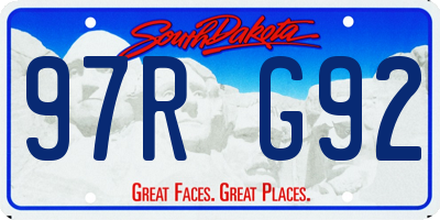 SD license plate 97RG92