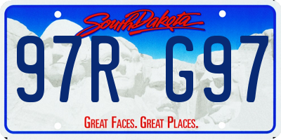 SD license plate 97RG97