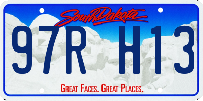 SD license plate 97RH13