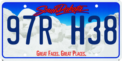 SD license plate 97RH38