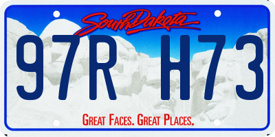 SD license plate 97RH73