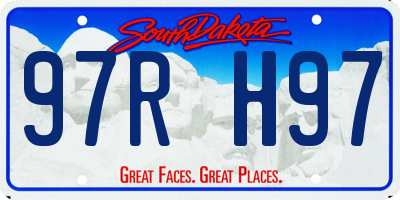 SD license plate 97RH97