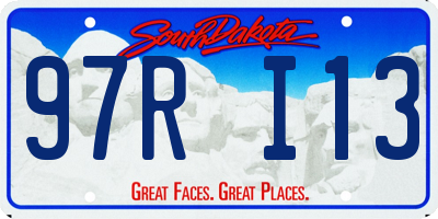 SD license plate 97RI13